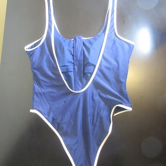Ardene Clasic One -Piece Solid Swimwear Blue Large - Picture 2 of 6